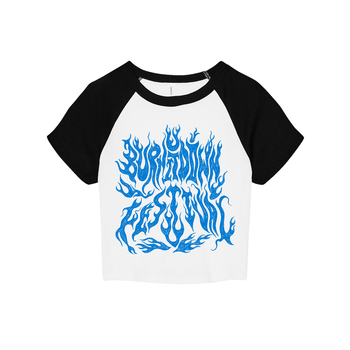 Logo Raglan Baby Tee - Black/White